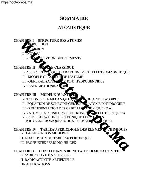 Cours Complet D'atomistique SMPC S1 FSA PDF - OctoPrepa (2)